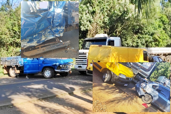  Acidente na Rodovia PR-456 em Santa Maria do Oeste envolve quatro veículos