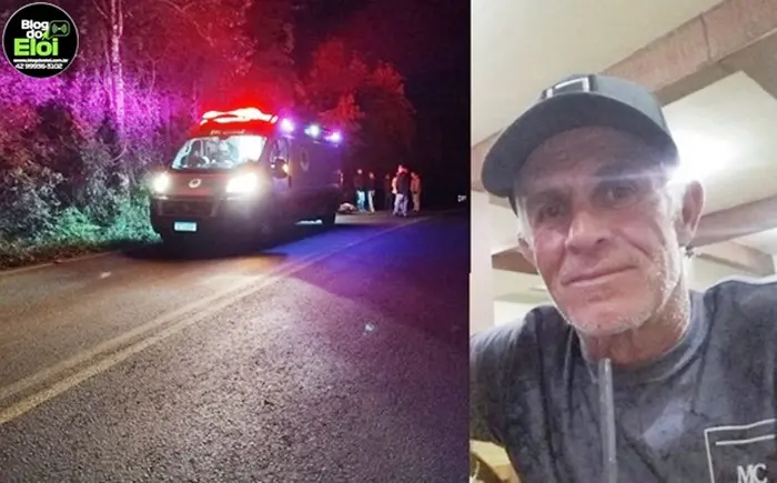  Homem morre após perder o controle e cair da moto no interior de Turvo/PR