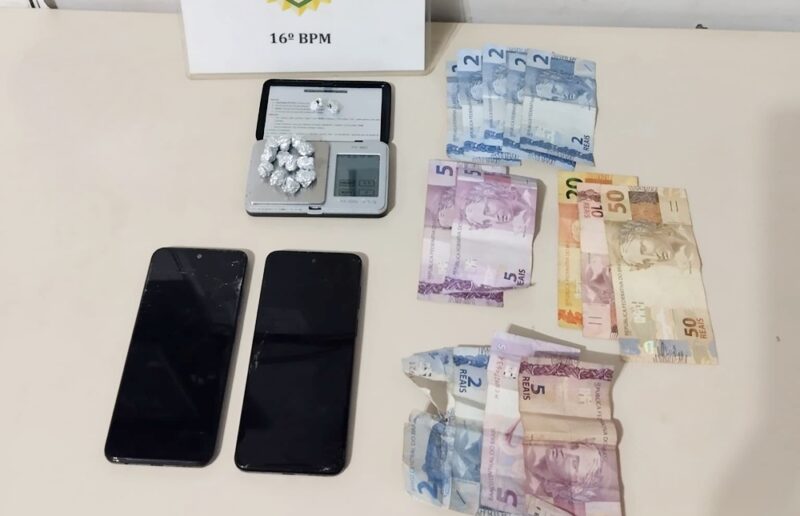  Veículo recolhido e dois homens e uma mulher encaminhados para Delegacia de Pitanga com drogas e dinheiro