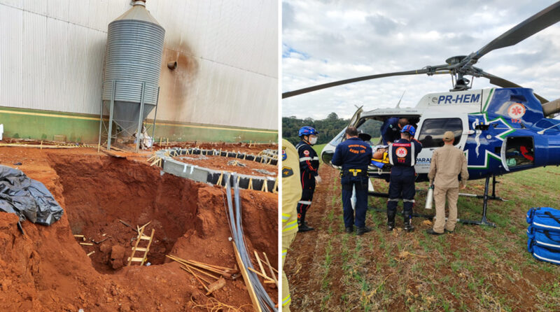  Deslizamento em Manoel Ribas resulta em três pessoas feridas que foram socorridas e transportadas de Helicóptero