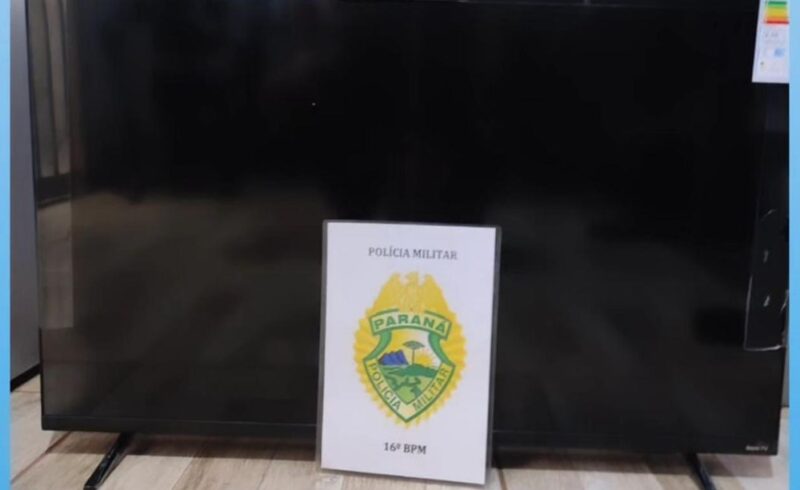  Autor de furto e receptador são encaminhados para delegacia e TV recuperada em Santa Maria do Oeste