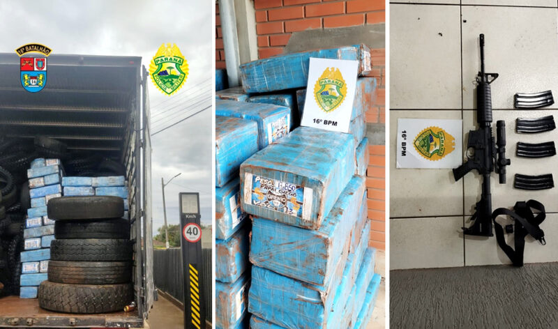  Polícia Militar apreende quase duas toneladas de maconha e arma de fogo em Guarapuava