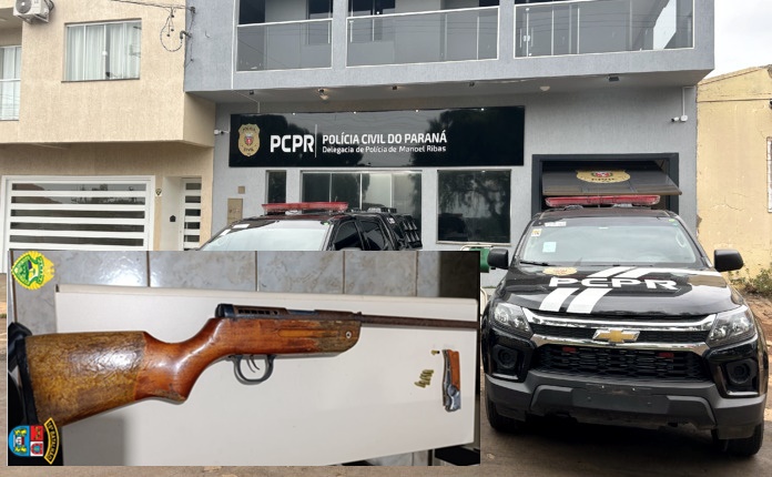  Dois presos e uma espingarda e um canivete apreendidos em Manoel Ribas