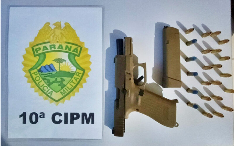  Preso no interior de Laranjal/PR com arma e munições que foram apreendidas