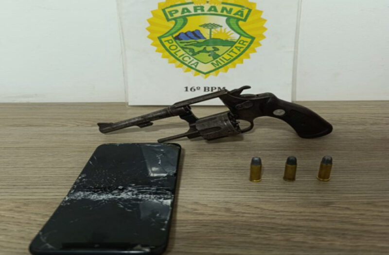  Dois presos e uma arma apreendida em Pitanga após um deles dar tiros para o alto