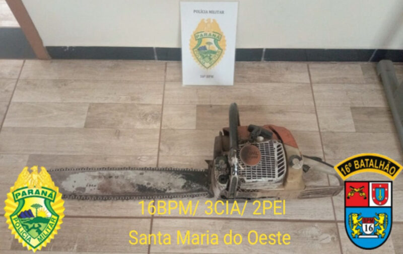  Homem é flagrado cortando árvores nativas ao redor de uma nascente de água no interior de Santa Maria do Oeste