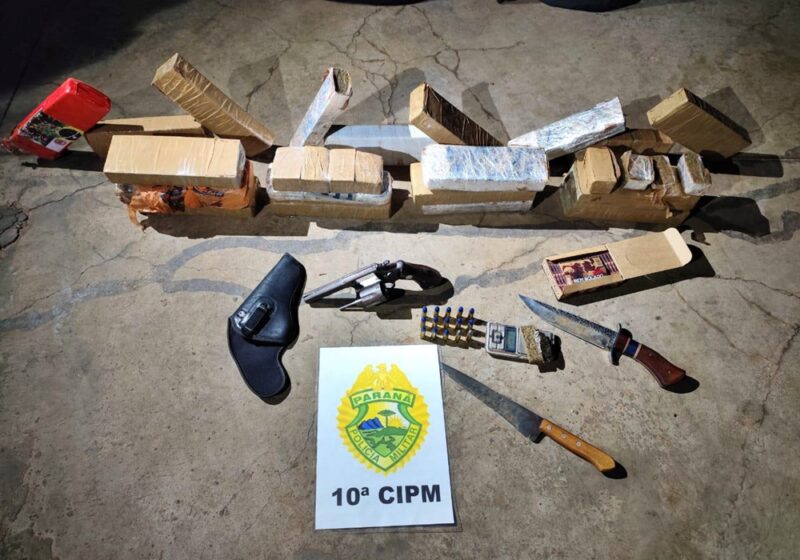  Traficante preso, arma e drogas apreendidas em Laranjal em ação da PM, PC, e Polícia Penal