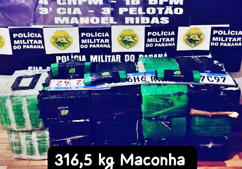  Preso após abandonar o veículo com 316kg de maconha que desgovernado, caiu em um tanque de peixe em Manoel Ribas