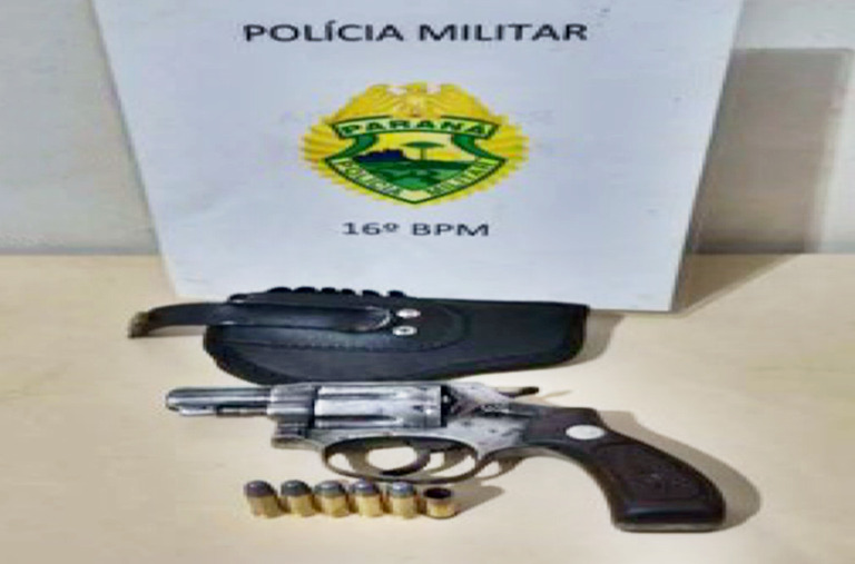  Preso, arma apreendida e veículo recolhido, “depois do gole” no interior de Pitanga dando tiro atoa