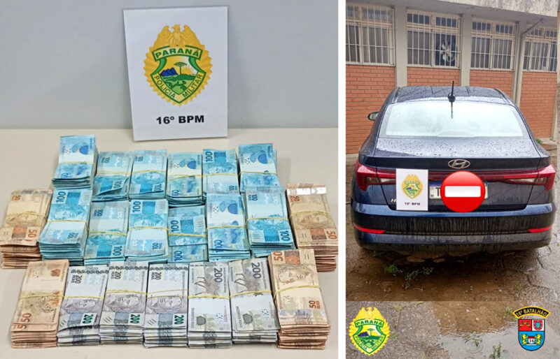  Presos em Guarapuava com R$ 590 mil roubados em Porto Barreiro