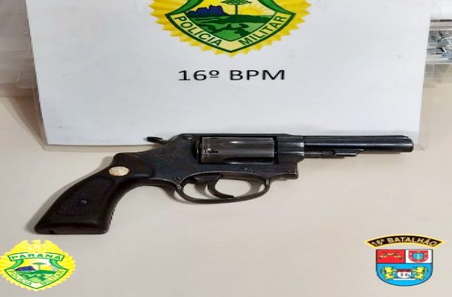  Preso após atirar contra uma residência em Pitanga. Arma apreendida e ambas as partes para Delegacia