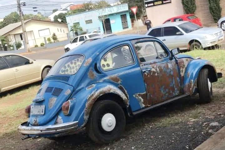  Fusca furtado é encontrado abandonado em Pitanga sem a bateria, som e estepe
