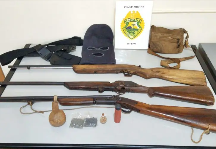  Preso no interior de Santa Maria do Oeste com três espingardas sem registros