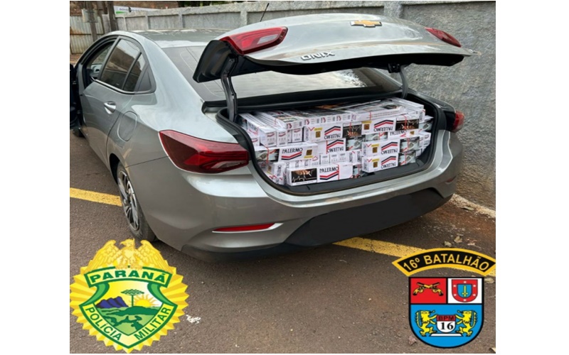  Veículo com cigarros do Paraguai que vinha de Cascavel e passava por Manoel Ribas, é apreendido pela PM após perseguição e o condutor abandonar o veículo e fugir no mato