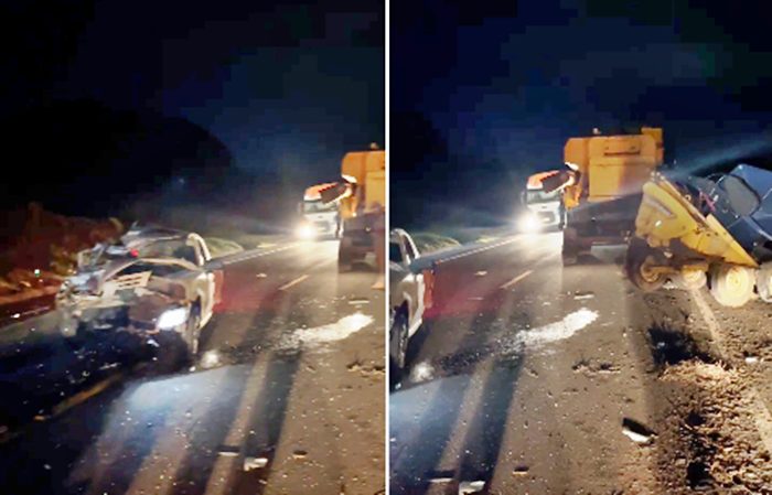  Colisão entre um Gol e uma Máquina Agrícola entre Pitanga e Mato Rico