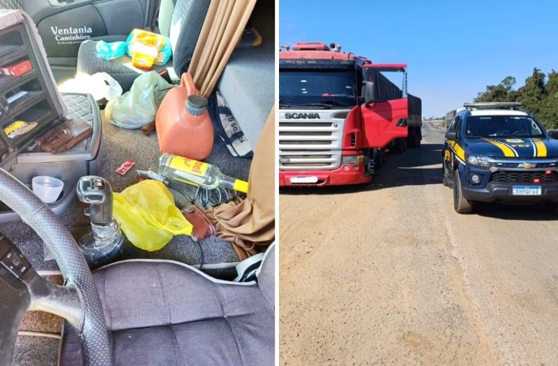  Caminhoneiro embriagado com Bitrem com placas de Nova Tebas é preso pela PRF em Tibagi