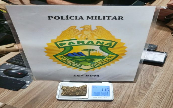  Jovem é abordado pela PM com 11,5 gramas de maconha em Pitanga e é encaminhado para o TC
