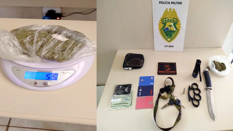  Maconha e objetos são apreendidos pela PM em Manoel Ribas