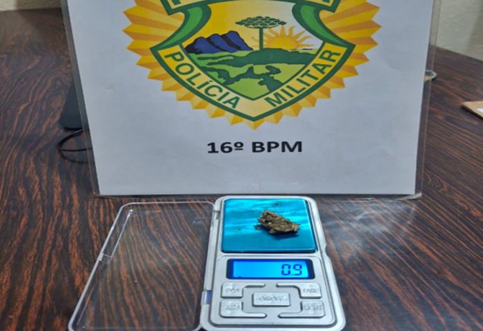  Usuário de droga é encaminhado para o TC em operação da PM em Turvo/PR