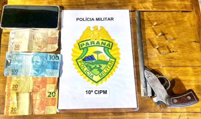  Preso após dar tiro, apontar a arma e ameaçar pessoas em Palmital/PR