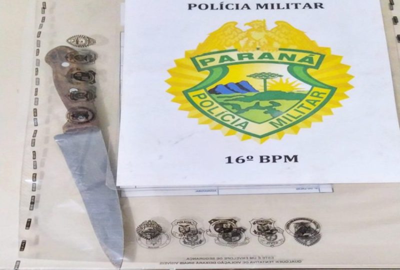  Homem corre atrás do outro com uma faca e é abordado pela PM em Pitanga