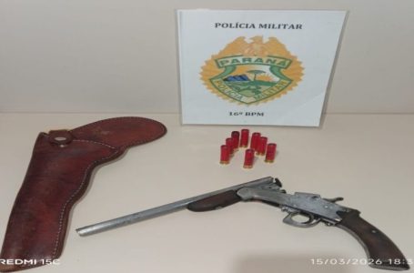 Presos por porte ilegal de arma de fogo com numeração suprimida e munições em Manuel Ribas