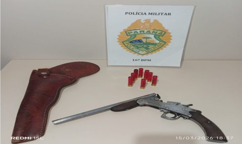  Presos por porte ilegal de arma de fogo com numeração suprimida e munições em Manuel Ribas