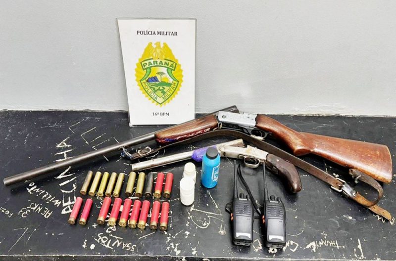  Presos, armas e munições apreendidas e constatado crime ambiental em Guarapuava