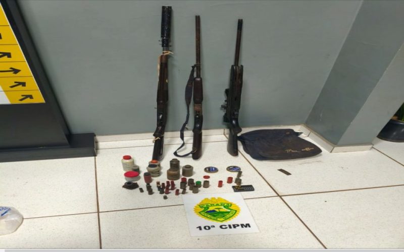  Preso com armas e munições e pássaros apreendidos após ameaçar a mulher em Laranjeiras do Sul