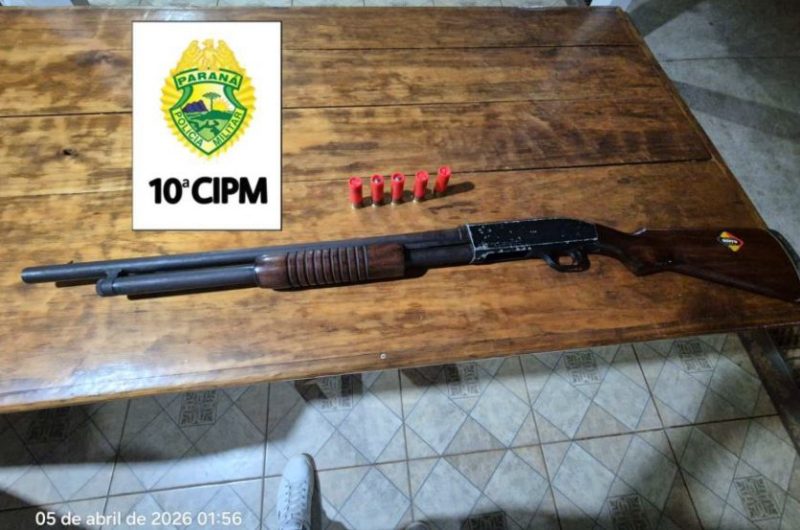  Três pessoas são presas em situação de ameaça em Laranjal/PR. Uma arma foi apreendida