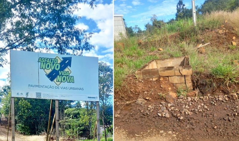  Obra parada e ruas degradadas geram revolta em Mato Rico após anúncio de programa estadual à quase 3 anos