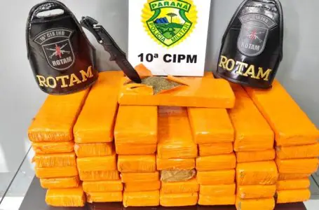 Mulher é abordada com 41 tabletes de maconha na mala em um ônibus na Rodoviária de Laranjeiras do Sul
