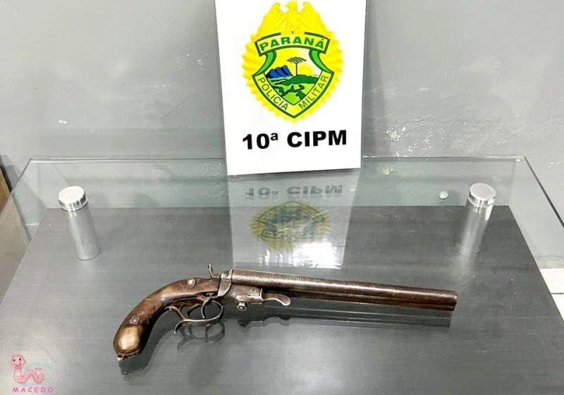  Em Marquinho/PR – PM apreende “garrucha” e encaminha um homem para Delegacia de Laranjeiras do Sul